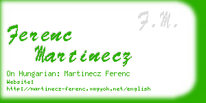 ferenc martinecz business card